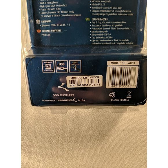 Sabrent SBT-WCCK High Definition USB Webcam W/Microphone #9071B BRAND NEW x2 - Picture 8 of 8